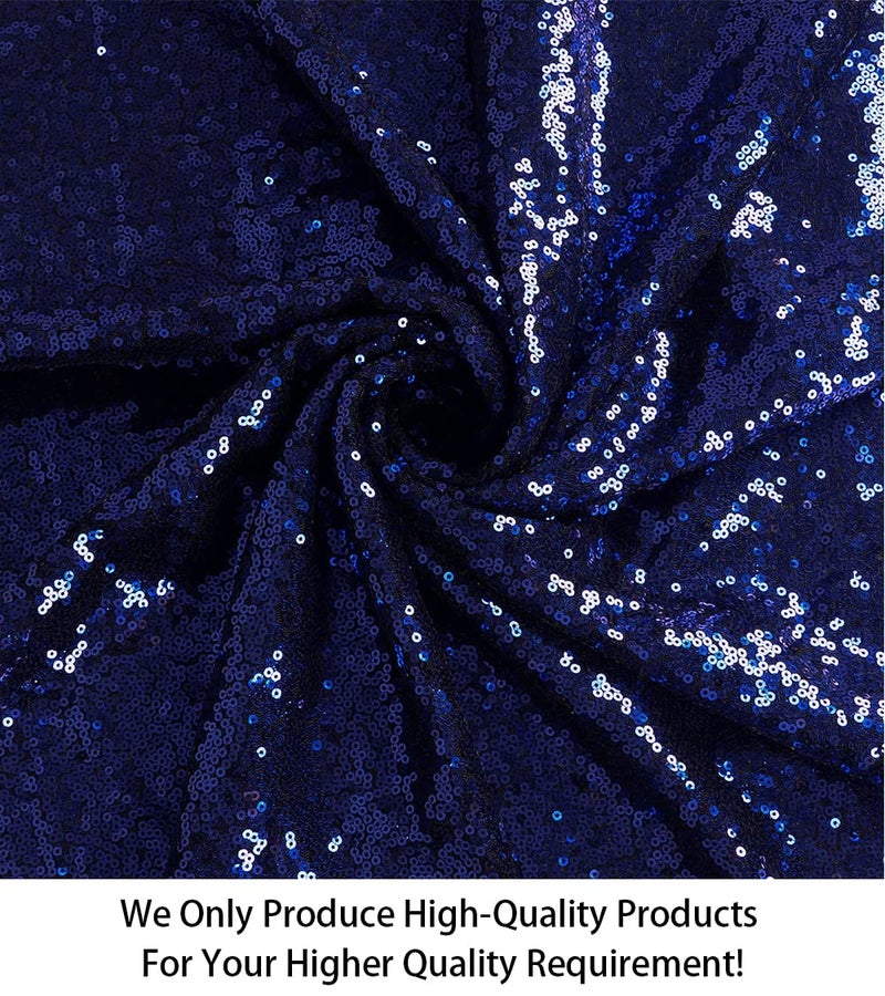 ShiDianYi 6 Feet 2 Yards-Navy Blue-Sequin Fabric, by The Yard, Sequin Fabric, Tablecloth, Linen, for Xmas Decor (2 Yard, Navy Blue) - Image 1